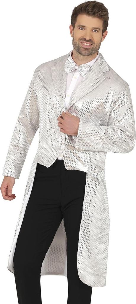 Fiestas Guirca - Pailletten-Blazer für Herren FG822 (L) (Silber)