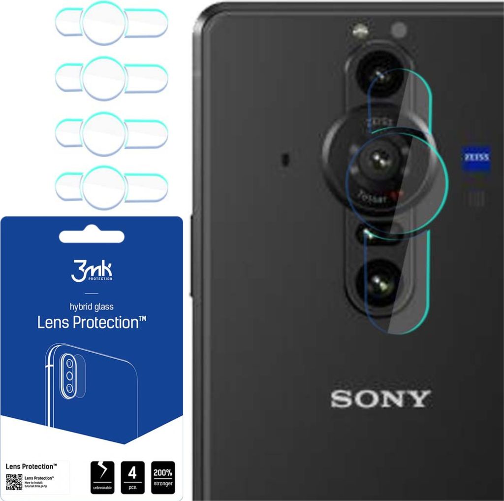 3mk Hybridglas Lens Protection fr Sony Xperia Pro I 5G Kamera Objektiv Kameralinse 0,16mm 6H (4 Stck)