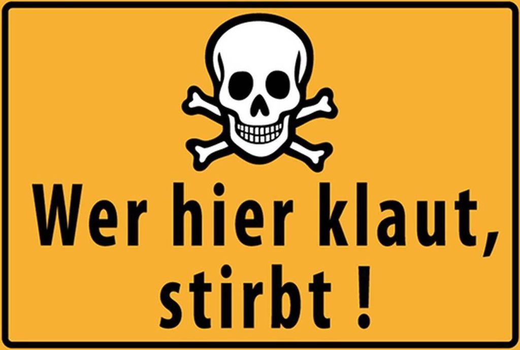 vianmo Holzschild 20x30 cm wer hier klaut stirbt Totenkopf