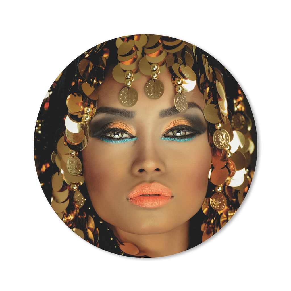 MuchoWow Mauspad Mousepad Frau - Kleopatra - Gold - Schmuck - Make-up - Luxus 40x40 cm - Mousepads - Maus Mat - Pad - Mausunterlage - Schreibtisc...