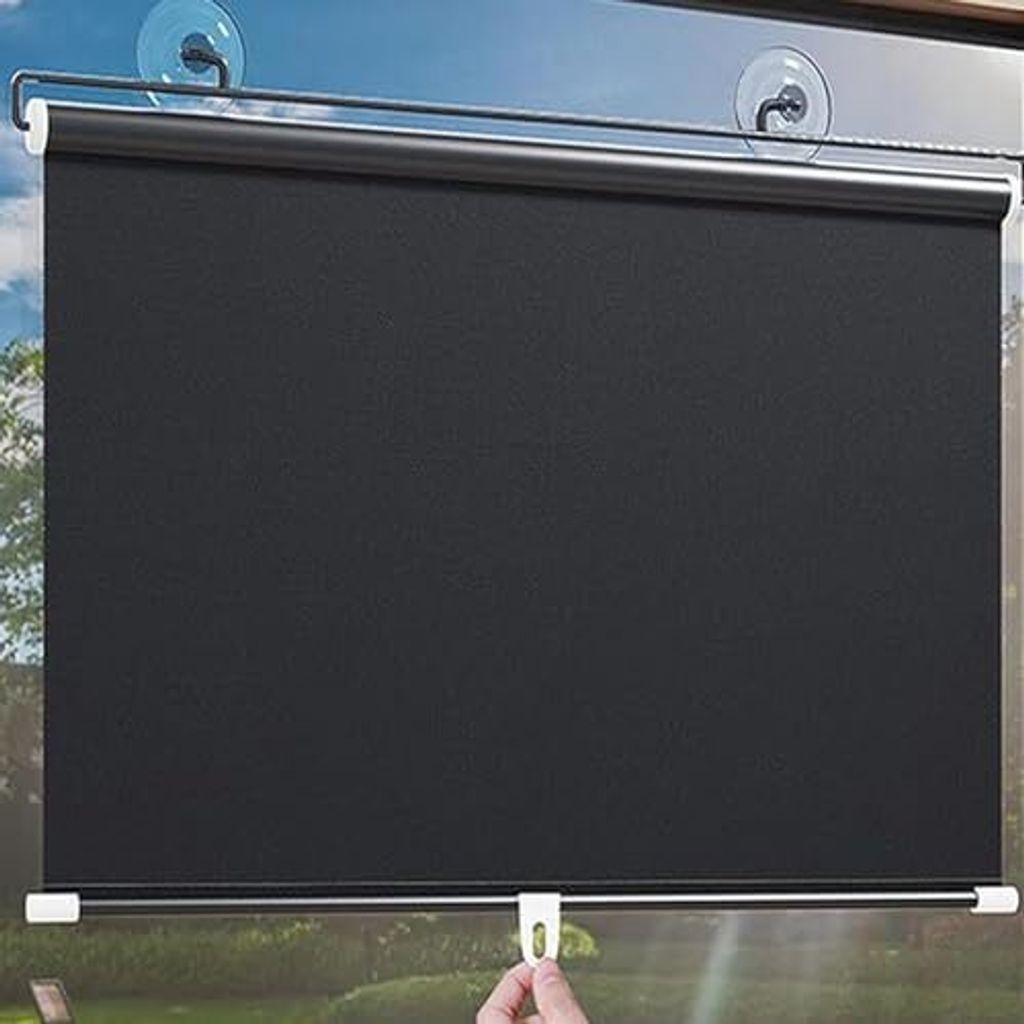 Blackout Roller Blind Saugbecher, schwarzer Tasse, Blind, Türen/Fenster Jalousien, einziehbare Balkon -Fensterläden, tragbare temporäre Blinds S...