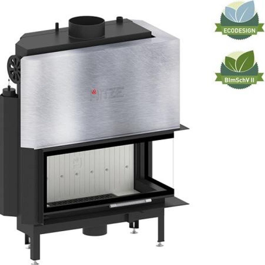 Kaminofen Hitze ALBERO Aquasystem ALAQS 90×41.RG-D 21 kW Rechts Kaminofeneinsatz