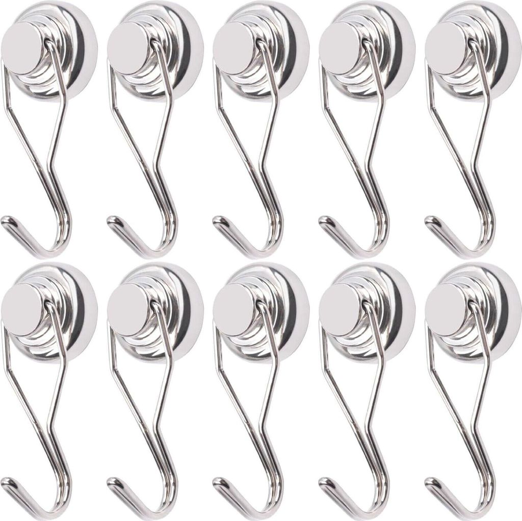 Magnethaken Extra Stark 20kg Neodym Magnete mit Haken 25mm Drehhaken Stanzfrei für Eisentüren Kühlschränke Küchen Kleiderablage Büro Magnet H...