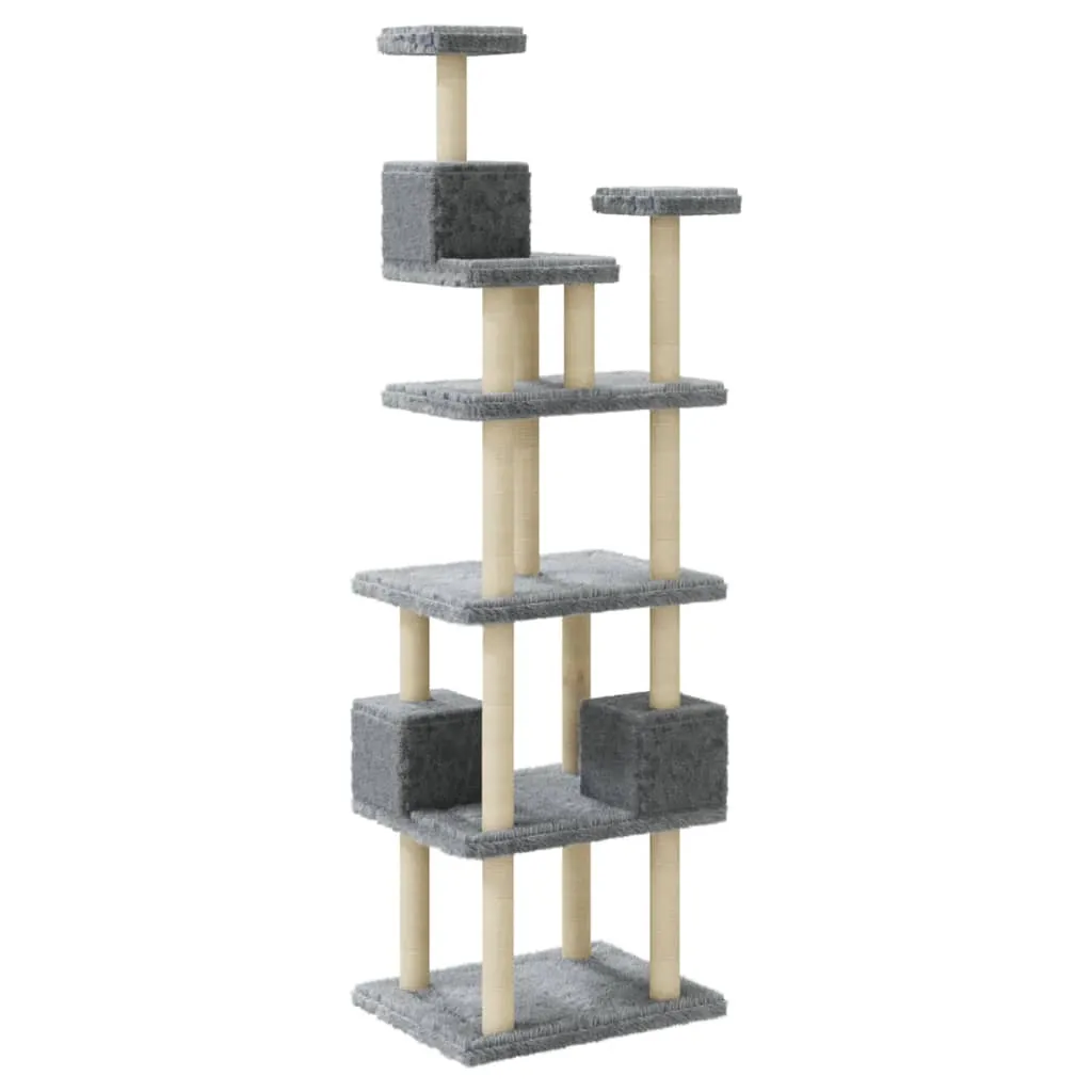 Sogni Verticali: L'Albero Tiragraffi vidaXL 188 cm Grigio per il tuo Micio - 7
