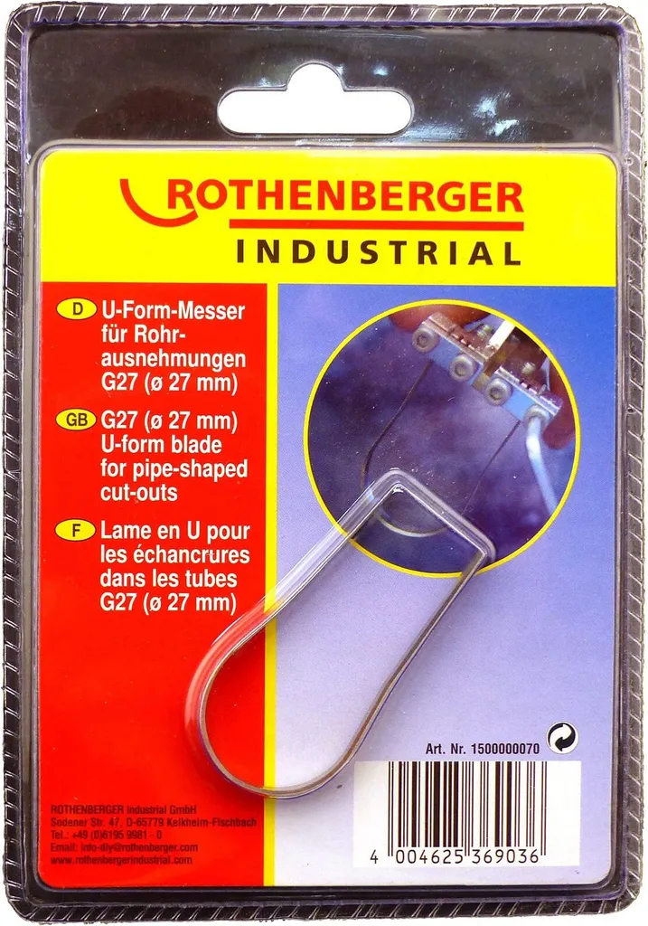 Couteau industriel robuste ROTHENBERGER lame acier pour tubes 27mm