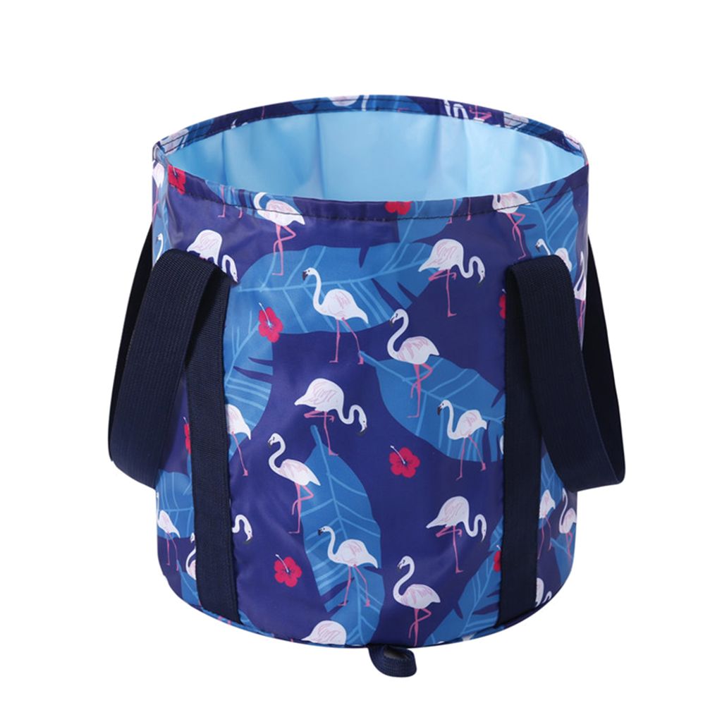 Tragbares faltbare Waschbecken Washbowl Foot Badewater Behälter Lager Eimer-Flamingo