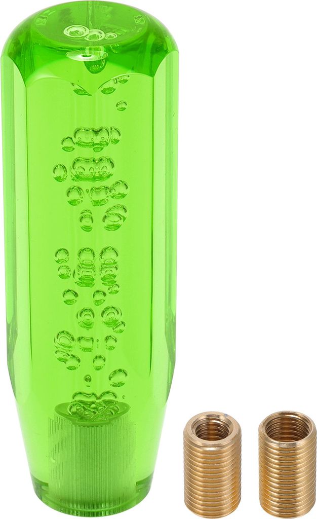 Auto Schaltknauf 15cm oktagonaler Kristall | Front Universal fš¹r Automatik- und Schaltgetriebe Fahrzeuge Acryl Grš¹n mit 2 Adaptern 1 Set