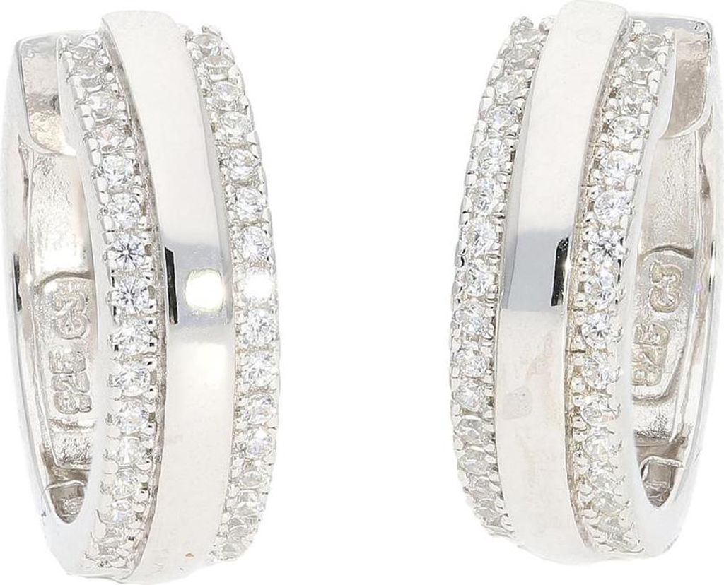 Silber 925 Creolen mit Zirkonia JL10-06-3581 JuwelmaLux