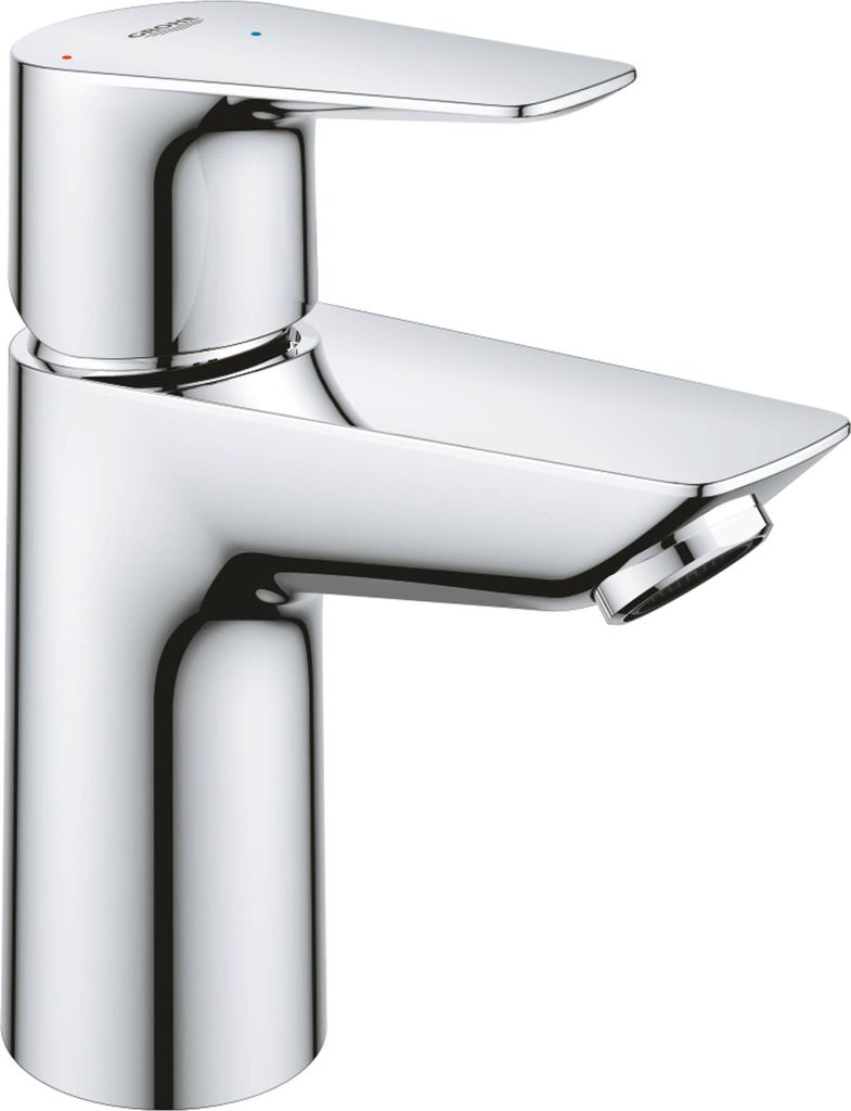 Grohe BauEdge Einhand-Waschtischbatterie, S-Size, Ausladung 95mm, Push-Open Ablaufgarnitur, EcoMode, 23899001