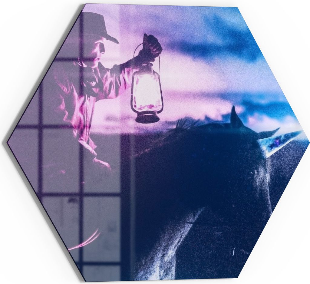 DEQORI Magnettafel Glas 40x35 cm 6-eckig 'Sternenpfad-Reiter' beschreibbar Whiteboard Küche