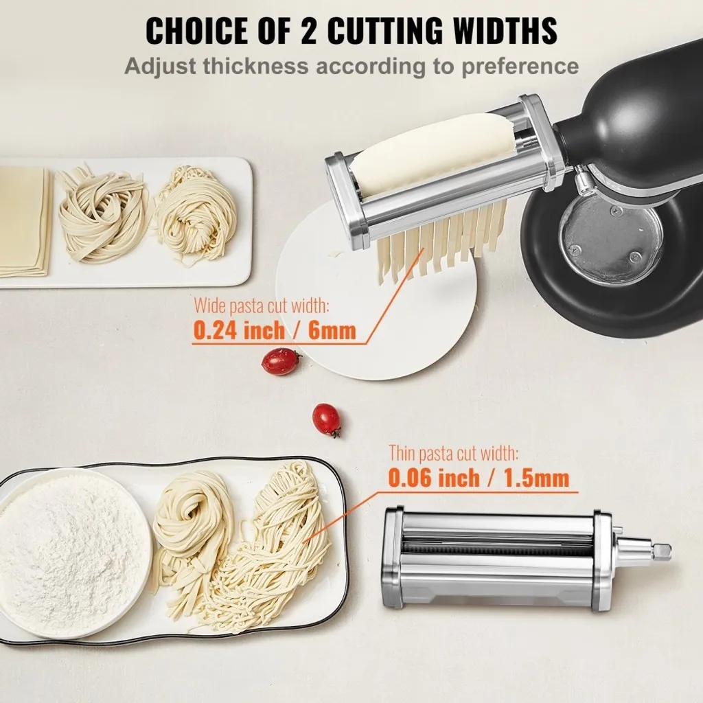Machine à pâtes en inox 3 pièces avec rouleaux réglables et brosse incluse - 4