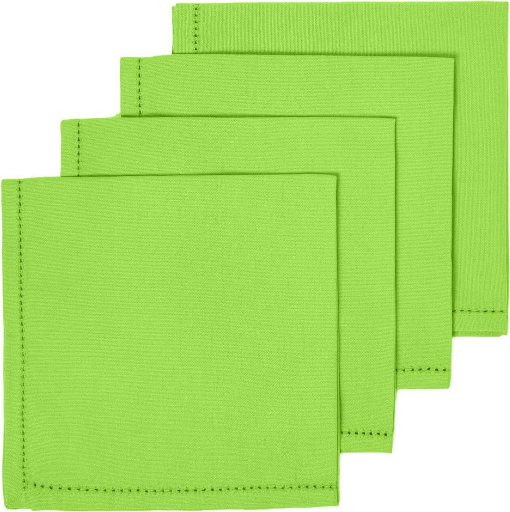 HOMESCAPES Stoffservietten aus Baumwolle, 4er-Set, limette Produktbild 