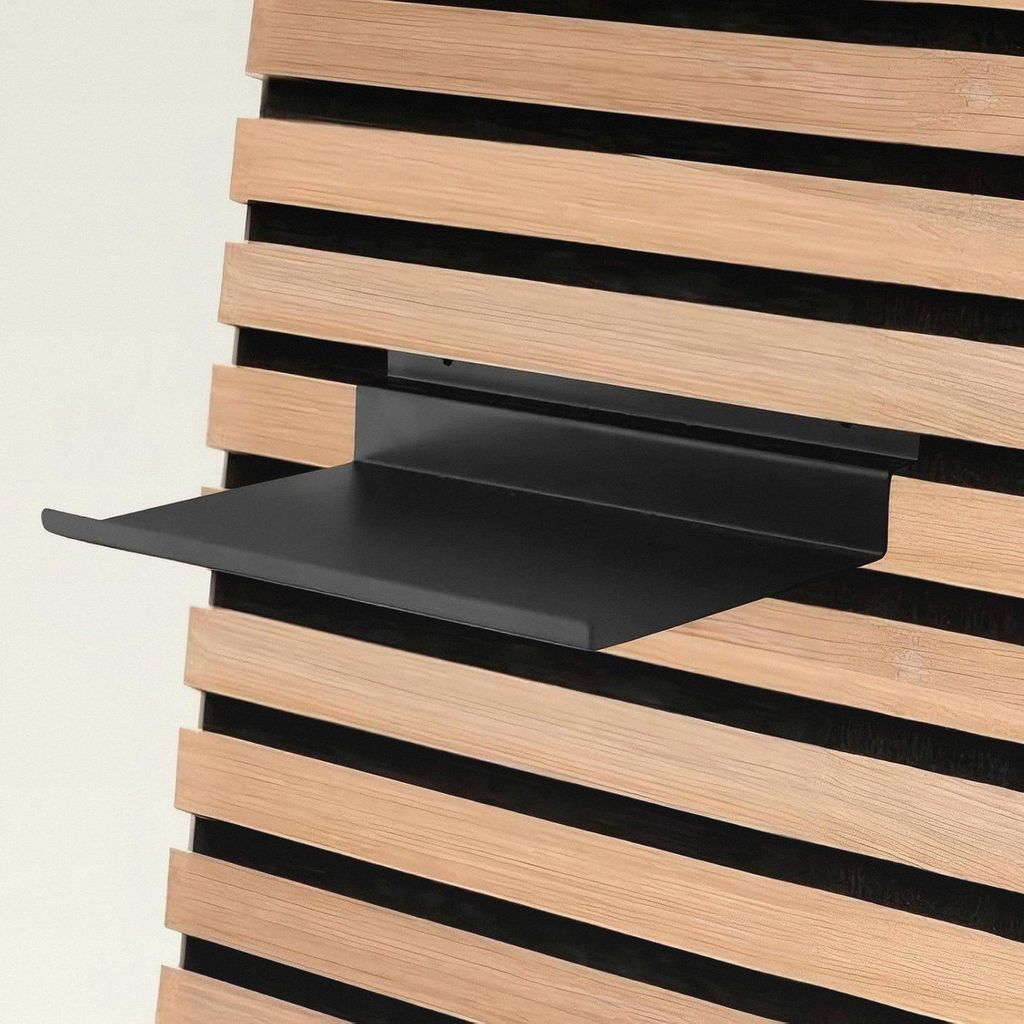 Regal für Akustikpaneele, 25×10cm Metall Wandregal, Akustikpaneele Regal, Schwarz Schweberegal für Wohnzimmer, Schlafzimmer, Büro, Küche, Zube...