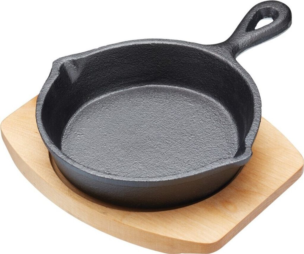 Gusseisenpfanne mit Servierbrett - rund Produktbild 