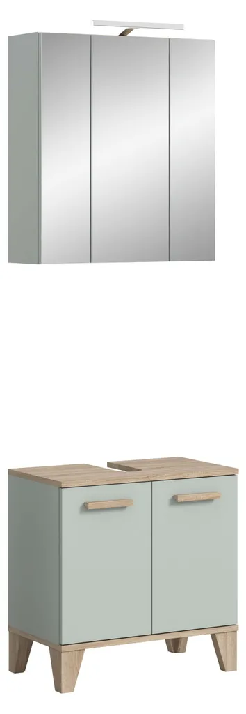 Star ensemble meuble salle de bain 60 cm avec éclairage vert clair