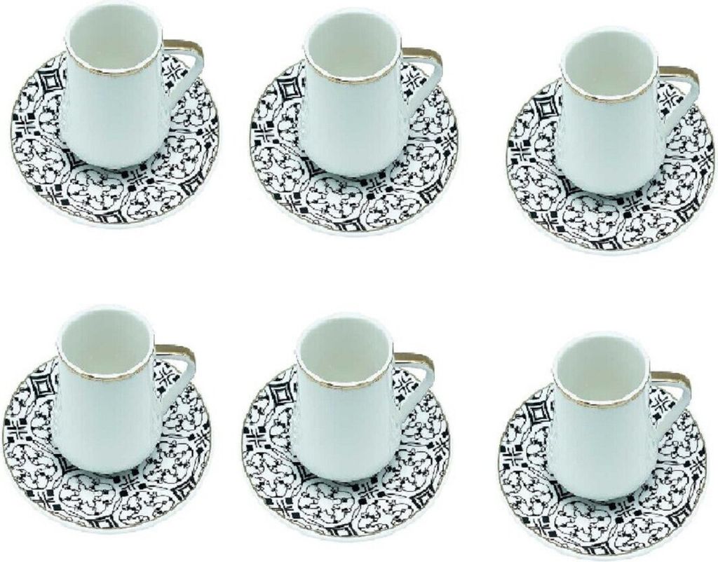 Schäfer 12tlg. Mokka Set 90 ml– Kaffeeservice für Mokka und Espresso Weiß