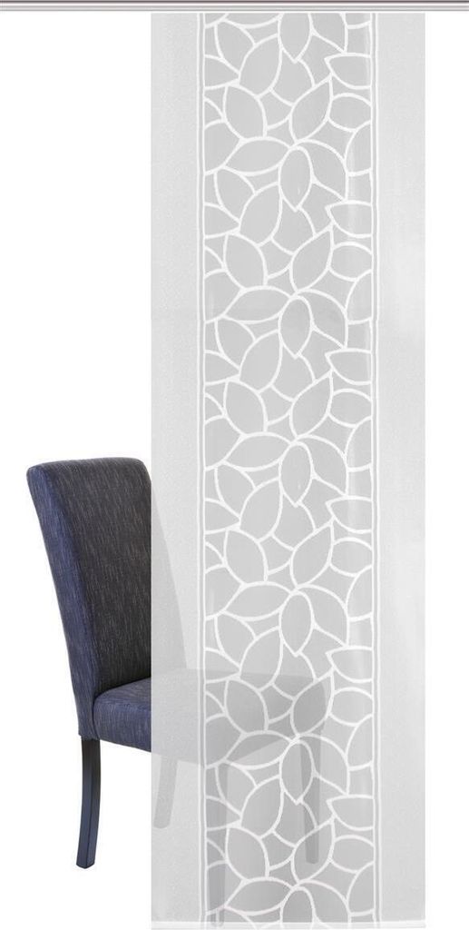 Home Wohnideen Schiebevorhang 3 teiliges Set 245 x 57 cm Muster weiß