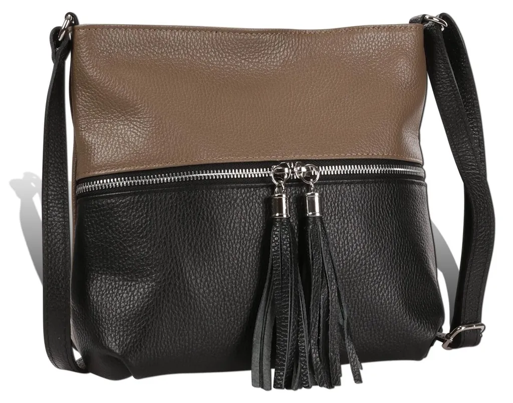 Sac à Main Porté Épaule pour le Quotidien - Modèle Toscanto Taupe et Noir