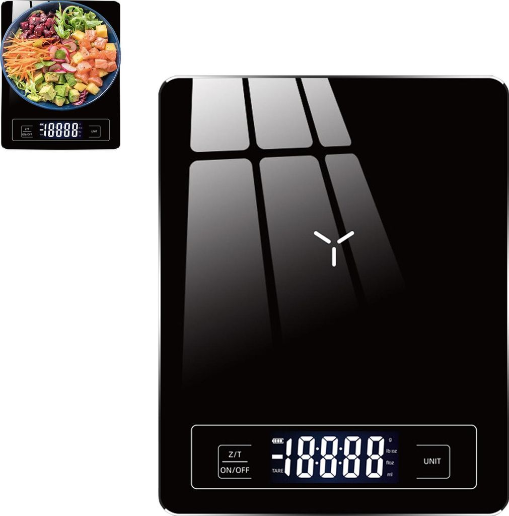 MODFU Küchenwaagen, Digitale Küchenwaage, USB Aufladung, Präzise 1g–5000g, LCD-Touchdisplay, Elektronische Waage für Küche, Lebensmittel, Ba...