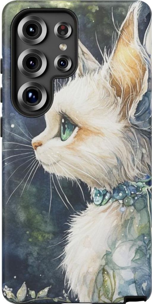 Aquarell-Katze mit Feenflügeln – Hülle Kompatibel mit Galaxy S25 Ultra