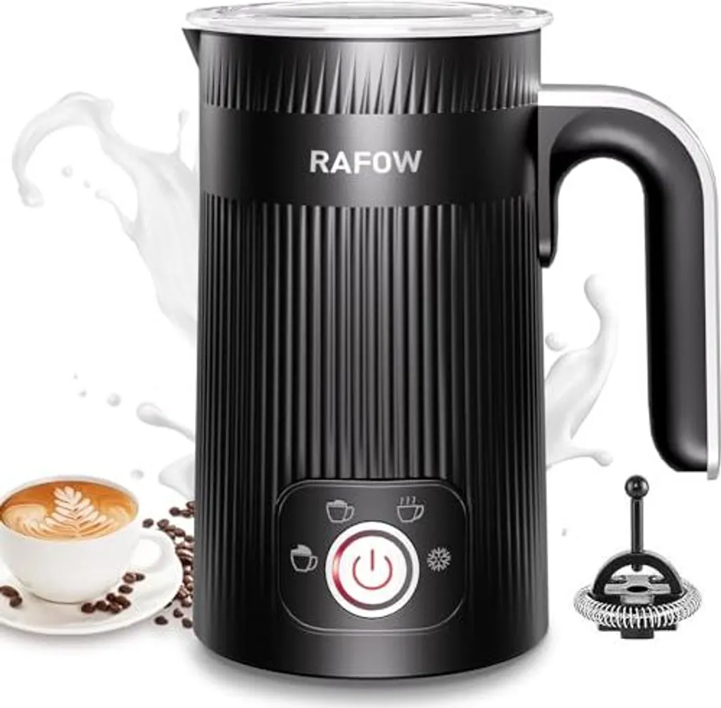 Montalatte Elettrico 4 in 1 Nero 350ml - Schiumalatte per Cioccolato