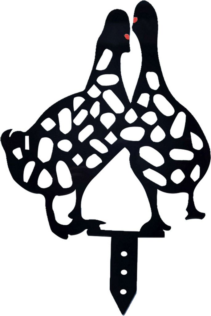 Gartenpfahl Entenmuster hohles Design Acryl im Freien dekorative Tierstake für Garten-4