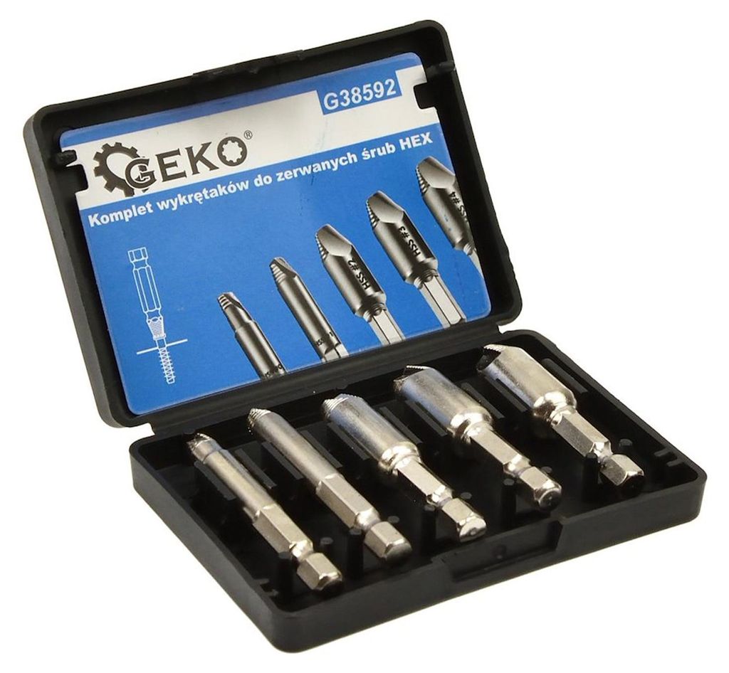 Sada vyťahovákov na zlomené skrutky, HSS 4341, s Hex 1/4'', Obrázok produktu 