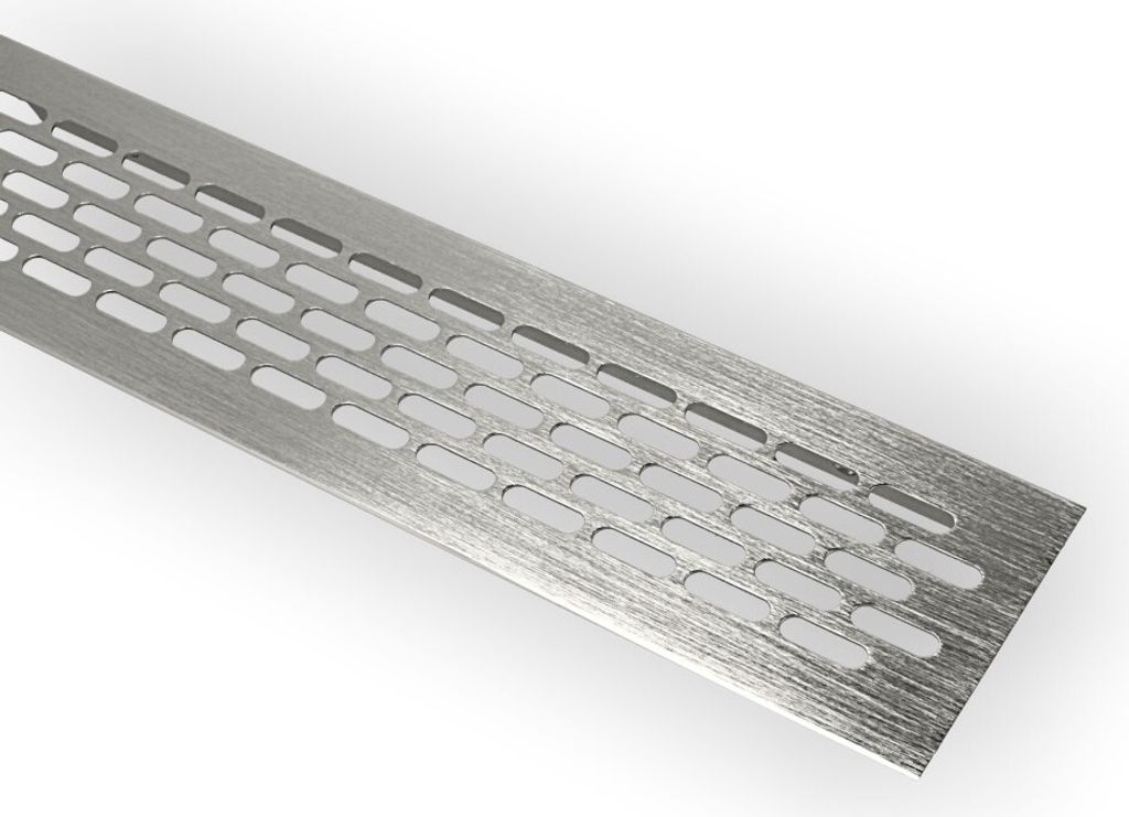 Aluminium Lüftungsgitter 60x245mm Stegblech Lüftungsblech Lüftung Heizungsgitter Edelstahl Optik