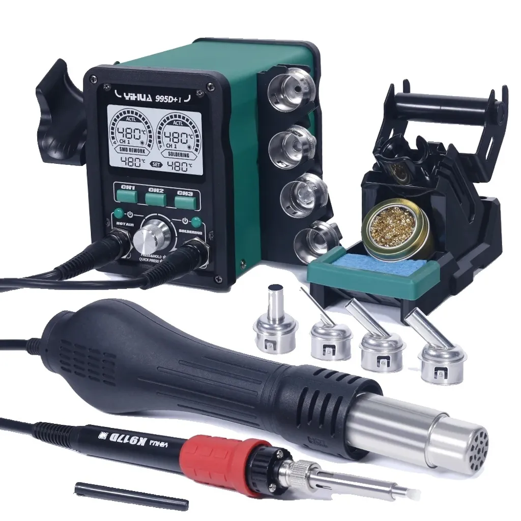 Station de réparation 2-en-1 Set3 810W avec écran LED dynamique 230V