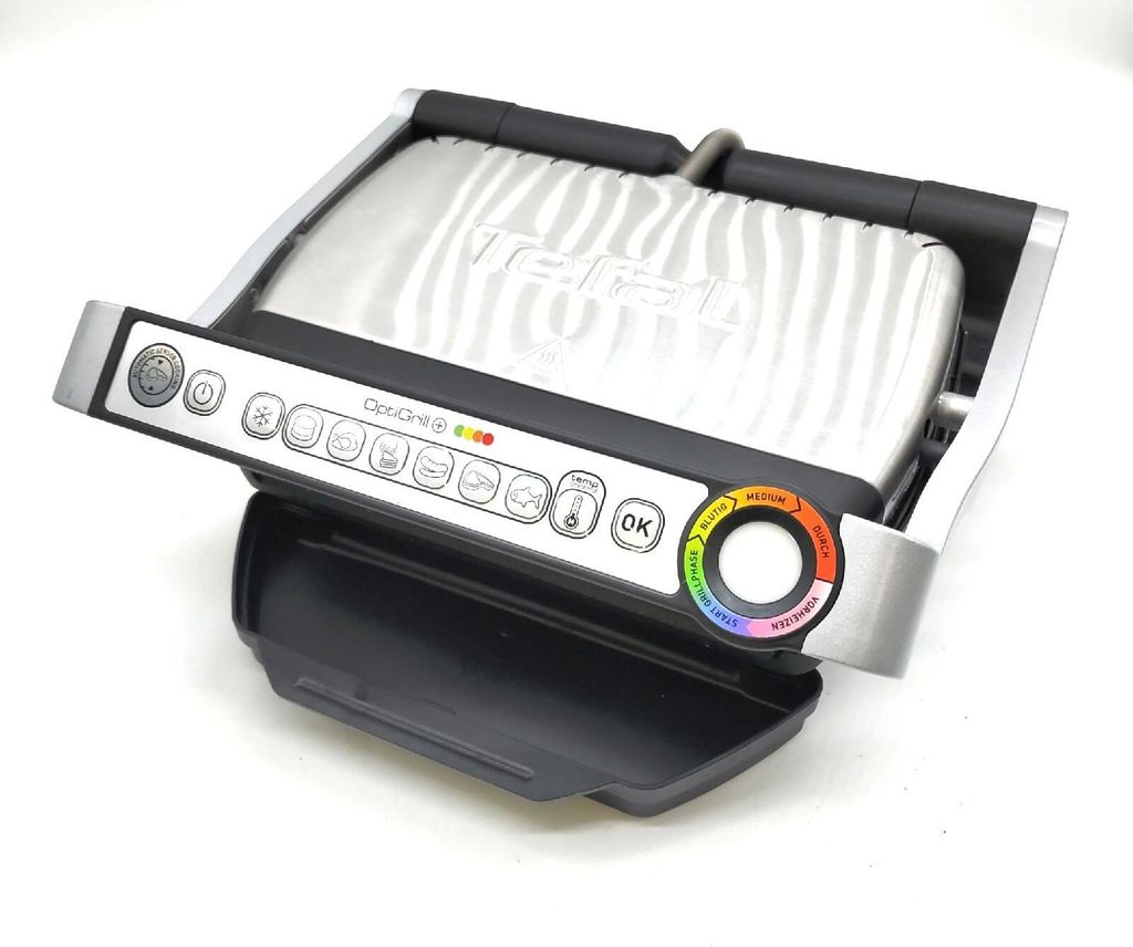 Tefal OptiGrill+ GC712D, Silber, Rechteckig, Sensor, Produktbild 