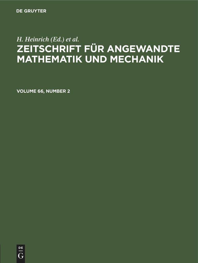 Zeitschrift für Angewandte Mathematik und Mechanik. Volume 66, Number 2