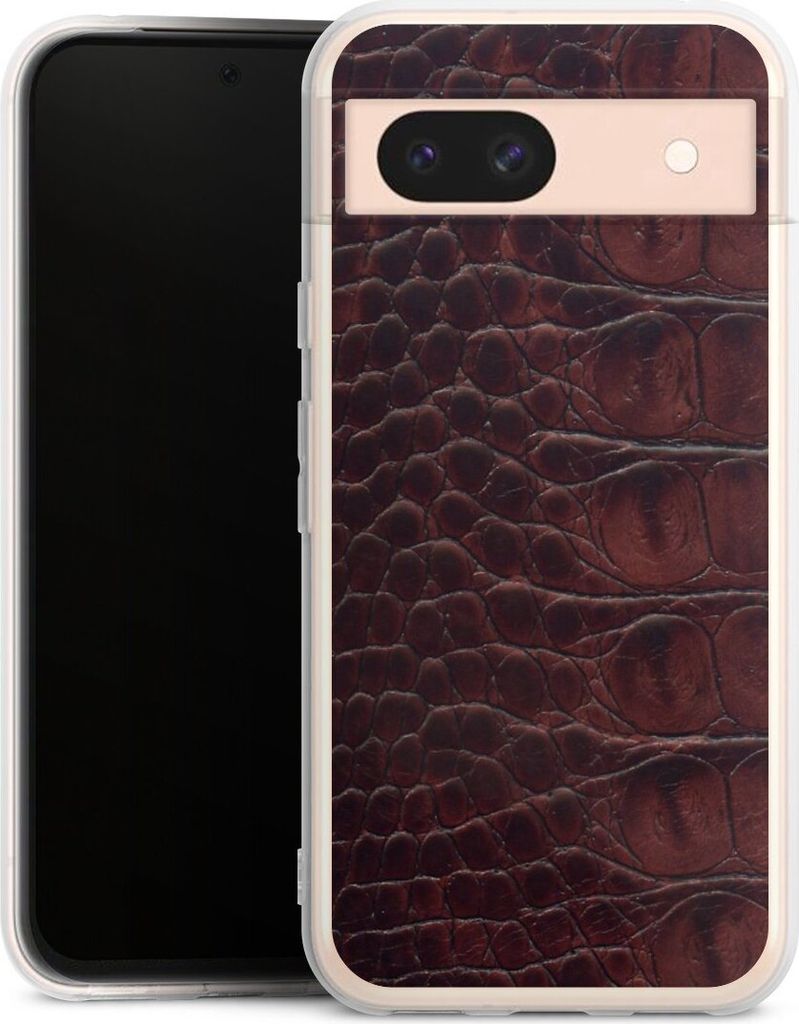DeinDesign Handyhülle für Google Pixel 8a Silikon Hülle Case Smartphone Schutzhülle Animalprint Krokodil Leder