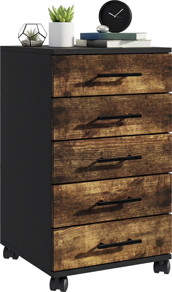 Relaxdays Rollcontainer, 5 Schubladen, HxBxT: 69 x 40 x 40 Produktbild 