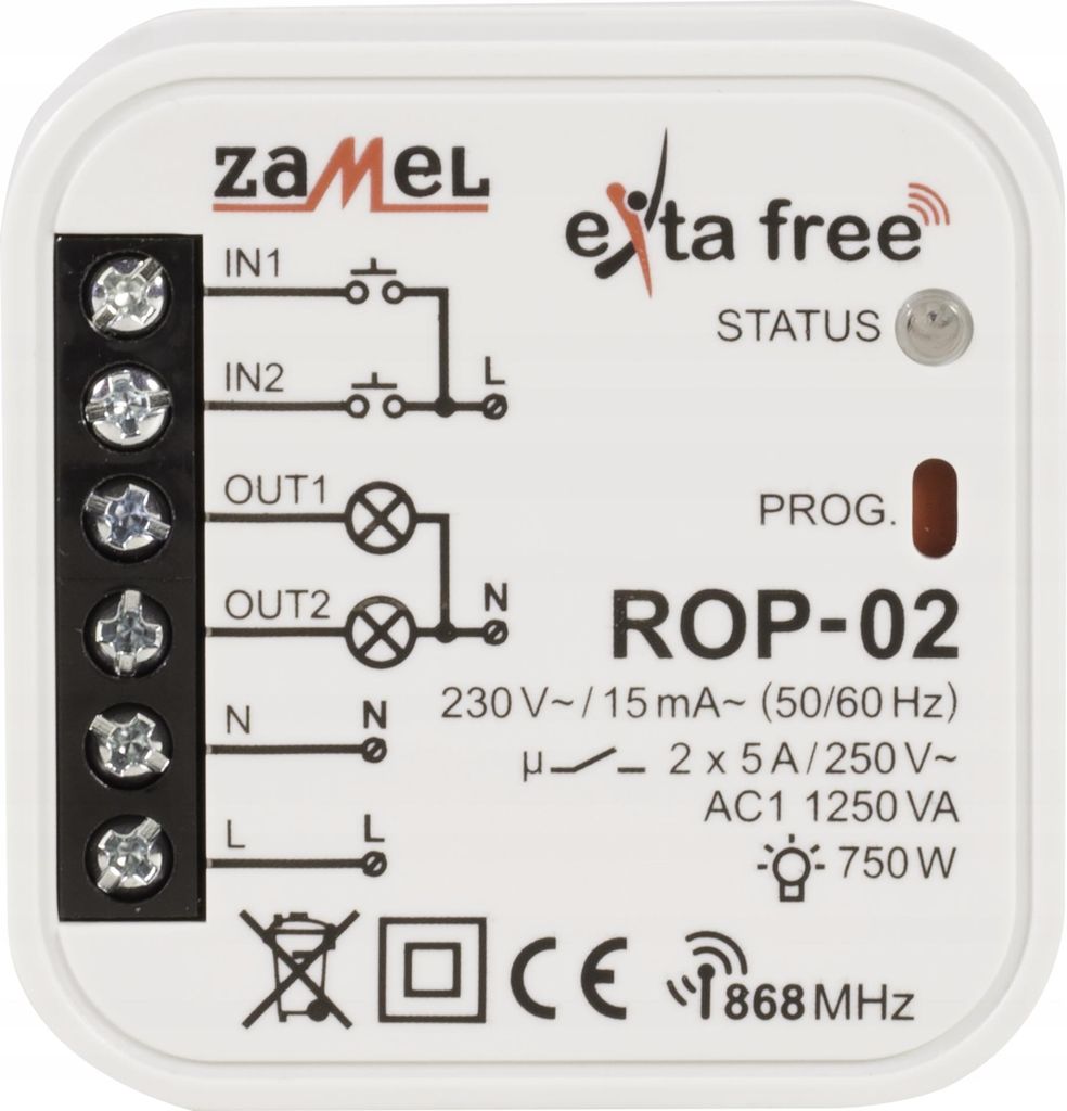 Zamel | Funkempfänger ROP-02 - 2-Kanal - Kompakt - 5 Betriebsmodi - Einfache Installation