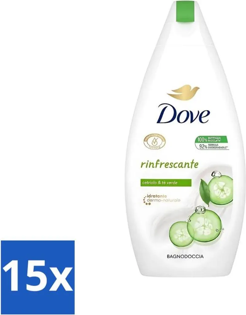 OFFERTA STOCK: 15x Dove Bagnodoccia Rinfrescante 400ml - Prezzo Ingrosso
