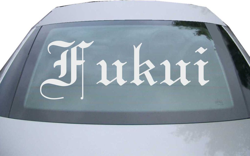 Indigos UG - Aufkleber Heckscheibe & Motorklappe DE6813 - silber - 600x208 mm - Fukuni - Auto Scheiben Fenster Heckklappe Tuning Racing JDM - Die cut