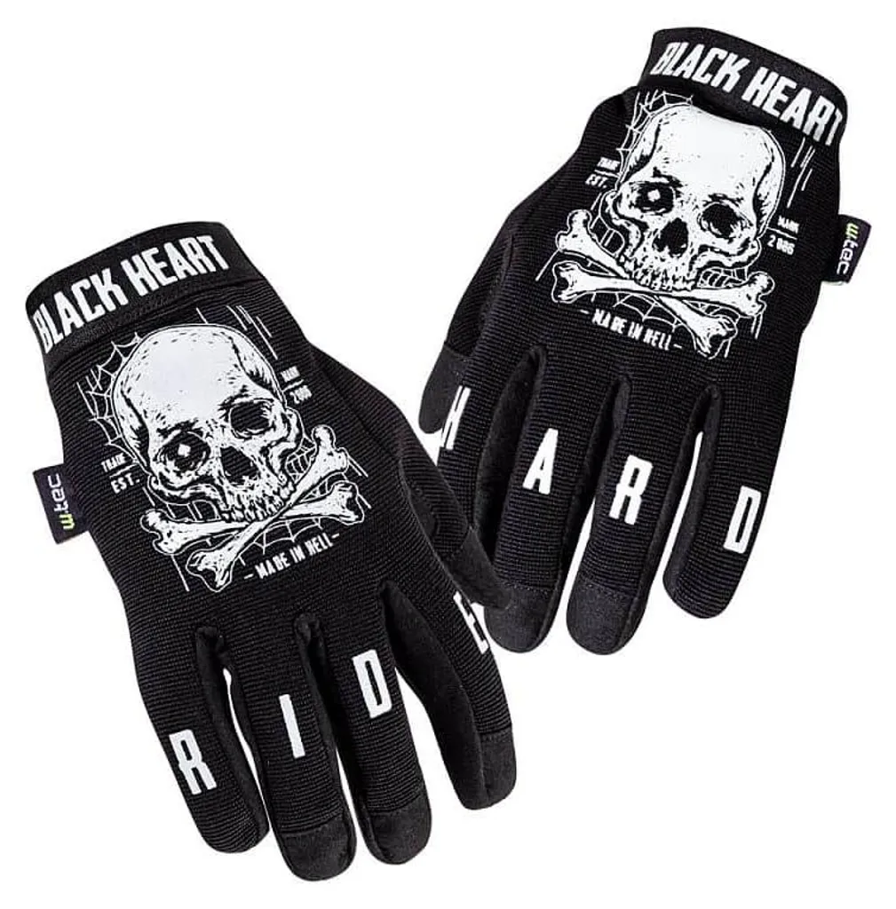 Gants moto W-Tec Black Heart Web Skull : protection et confort pour biker