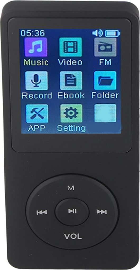 MP4 Player Portable Unterstützung kleine Speicherkarte Ultra Thin 1,8 Zoll LCD Media Music Player mit Zubehör für Studenten Schwarz