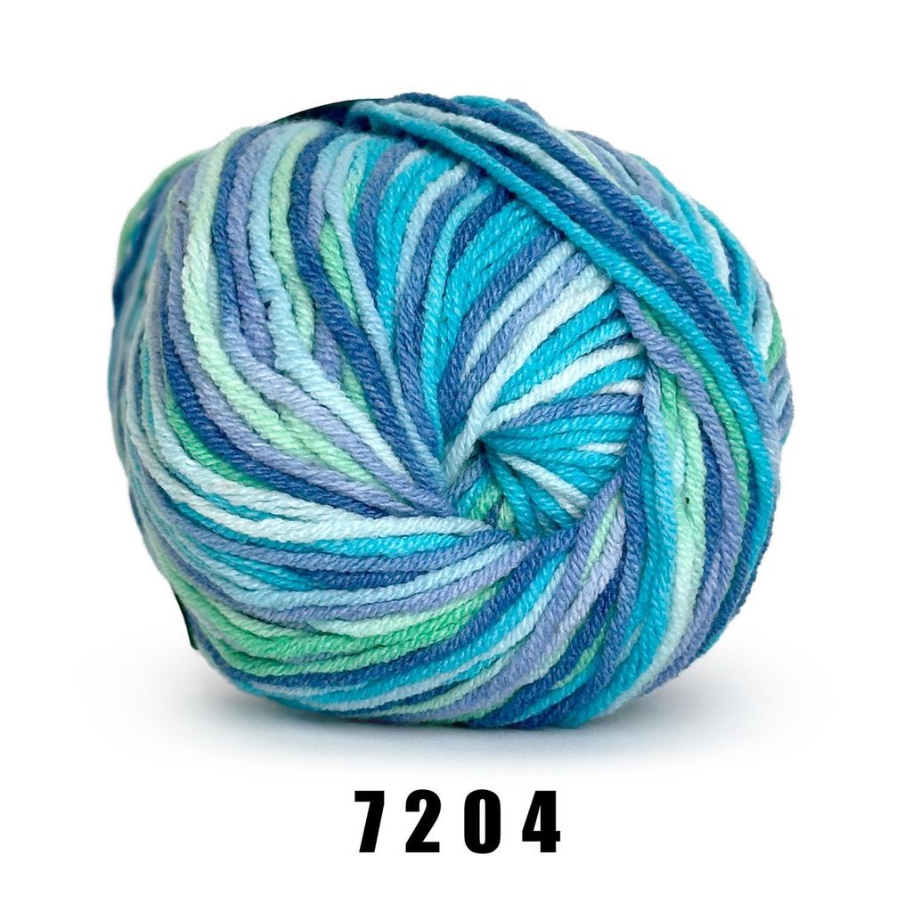 YarnArt Jeans Crazy 7204 Blau-Grün-Töne Zdjęcie produktu 