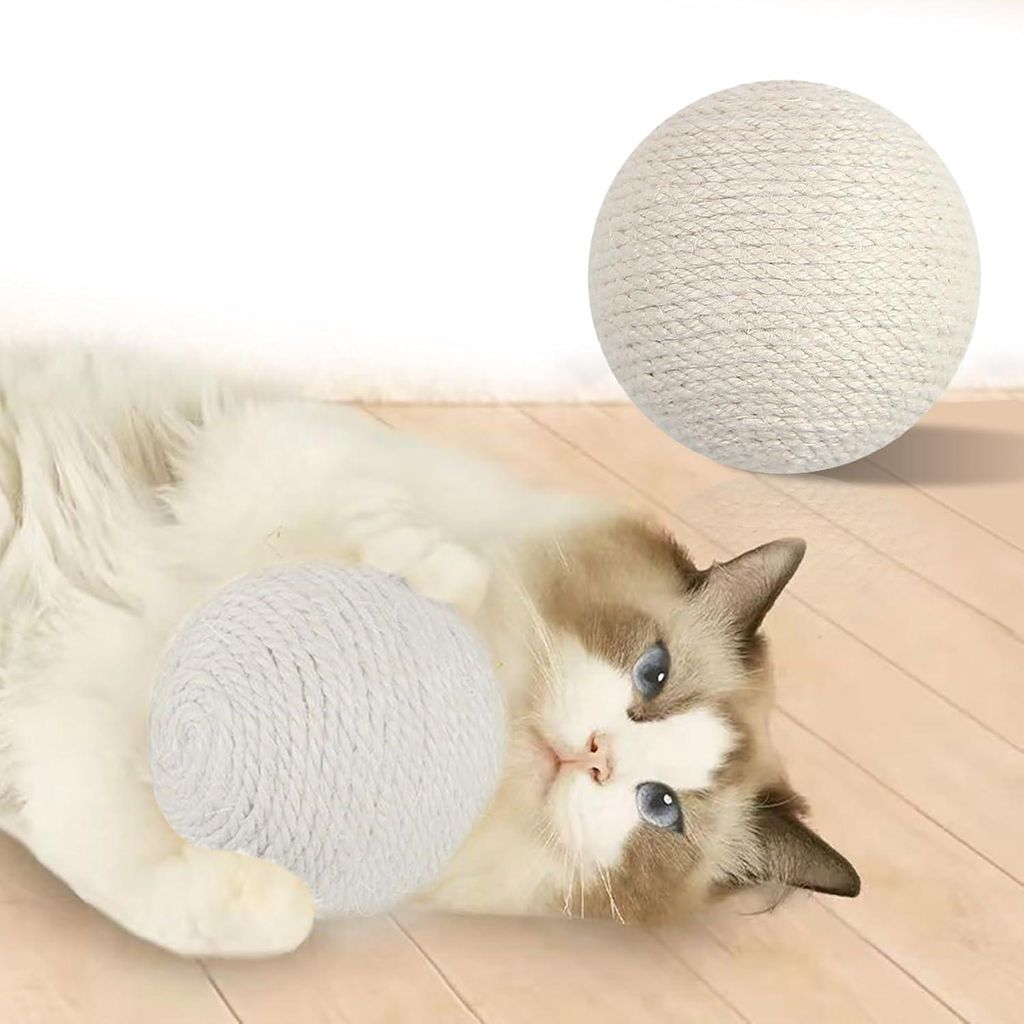 Dauerhafte Sisal-Krabballe für Katzen mit Geräusch - 10 cm