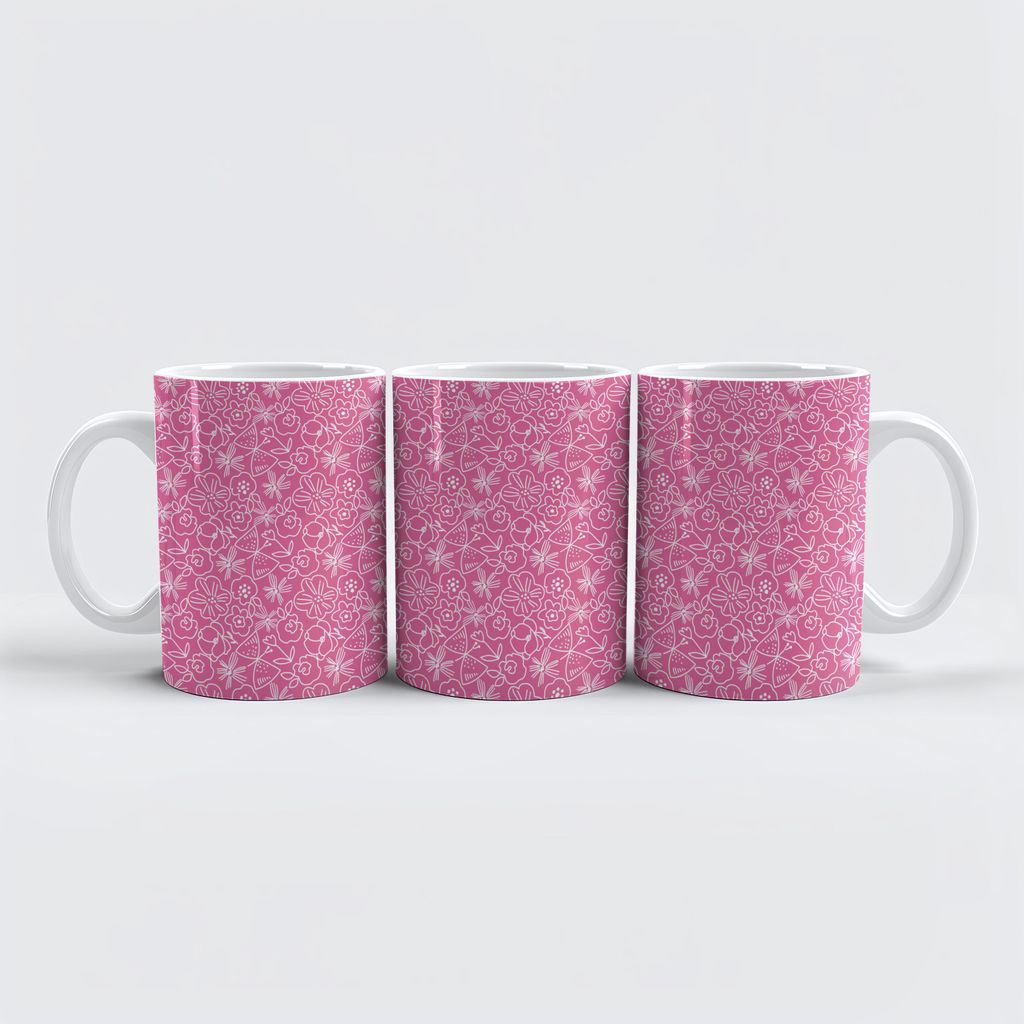 raxxa Premium-Tasse "En mi delicado jardín de flores que juegan las mariposas"