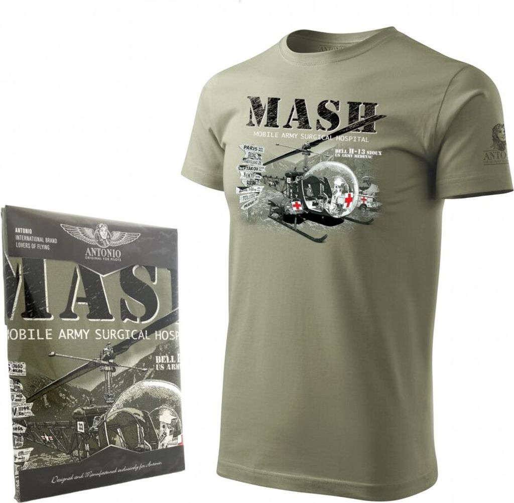 T-Shirt mit Hubschrauber BELL H-13 MASH (XL)