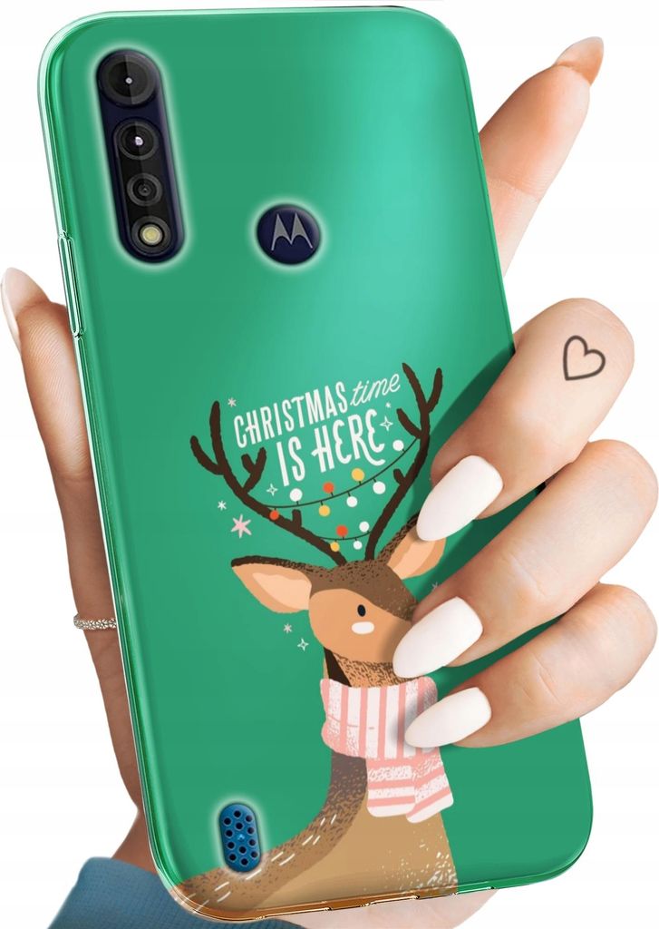 Bunt Hülle für MOTOROLA MOTO G8 POWER LITE Schutzhülle Handyhülle Handy TPU Silikon Case Slim Cover Case Weihnachten Rudolf