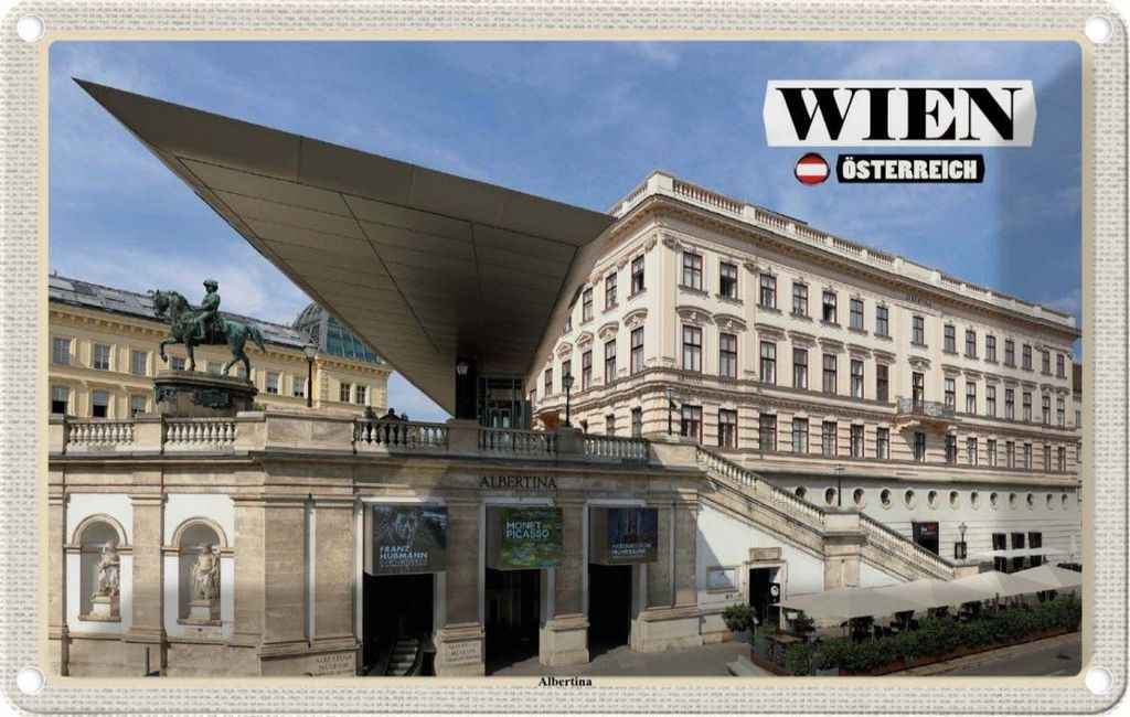 vianmo Blechschild 20x30 cm Wien Österreich Albertina Bildmotiv Reisemotiv Abenteuer Reisen Urlaub