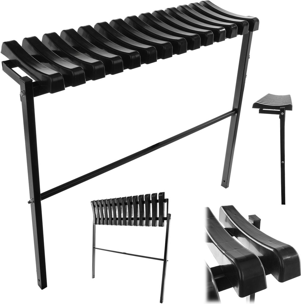 KADAX Klappbare Gartenparkbank 77x91cm Schwarz