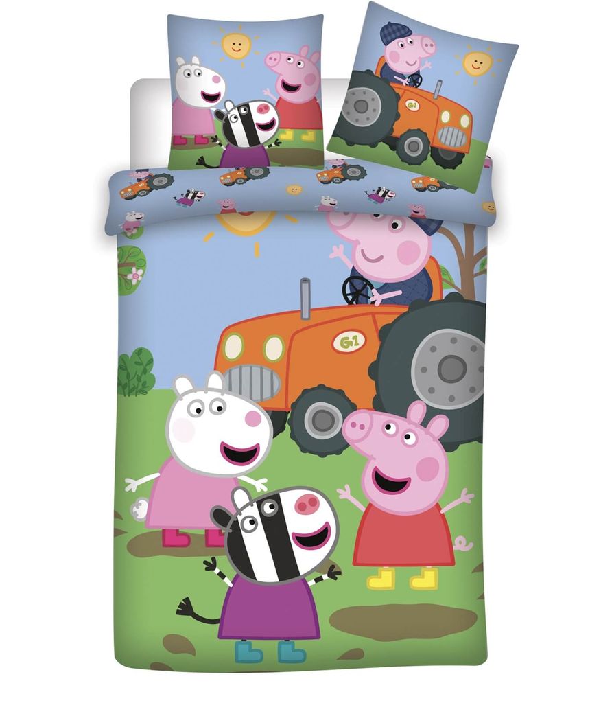 Peppa Pig Wutz Bettwäsche/ Kinderbettwäsche 100 x 135 cm Freunde 