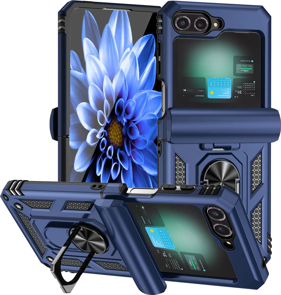 Cover Ibrida Samsung Z Flip 7 FE / Flip 6 Blu | Protezione 360 Gradi