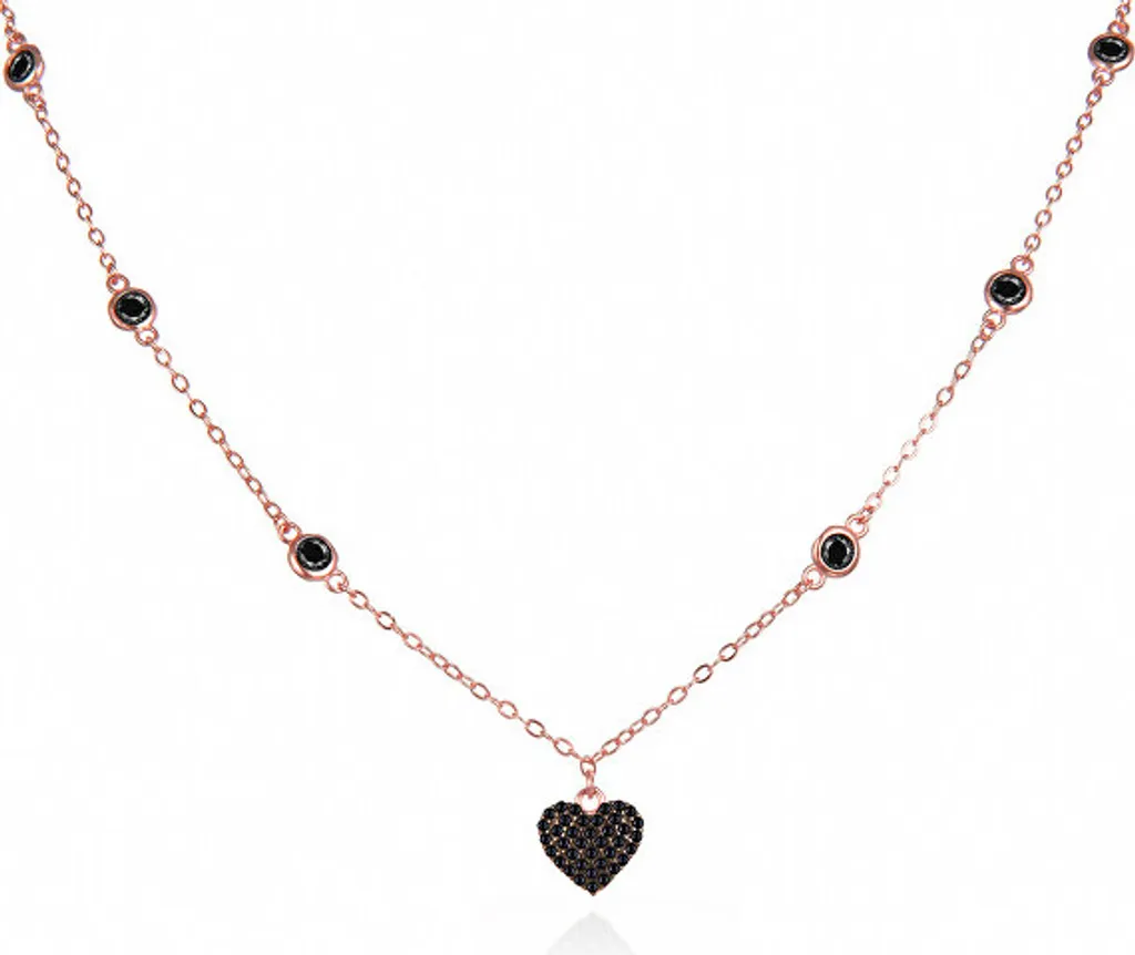 Collier bronze et zircon noir résistant AGS1583/47 : fini le ternissement