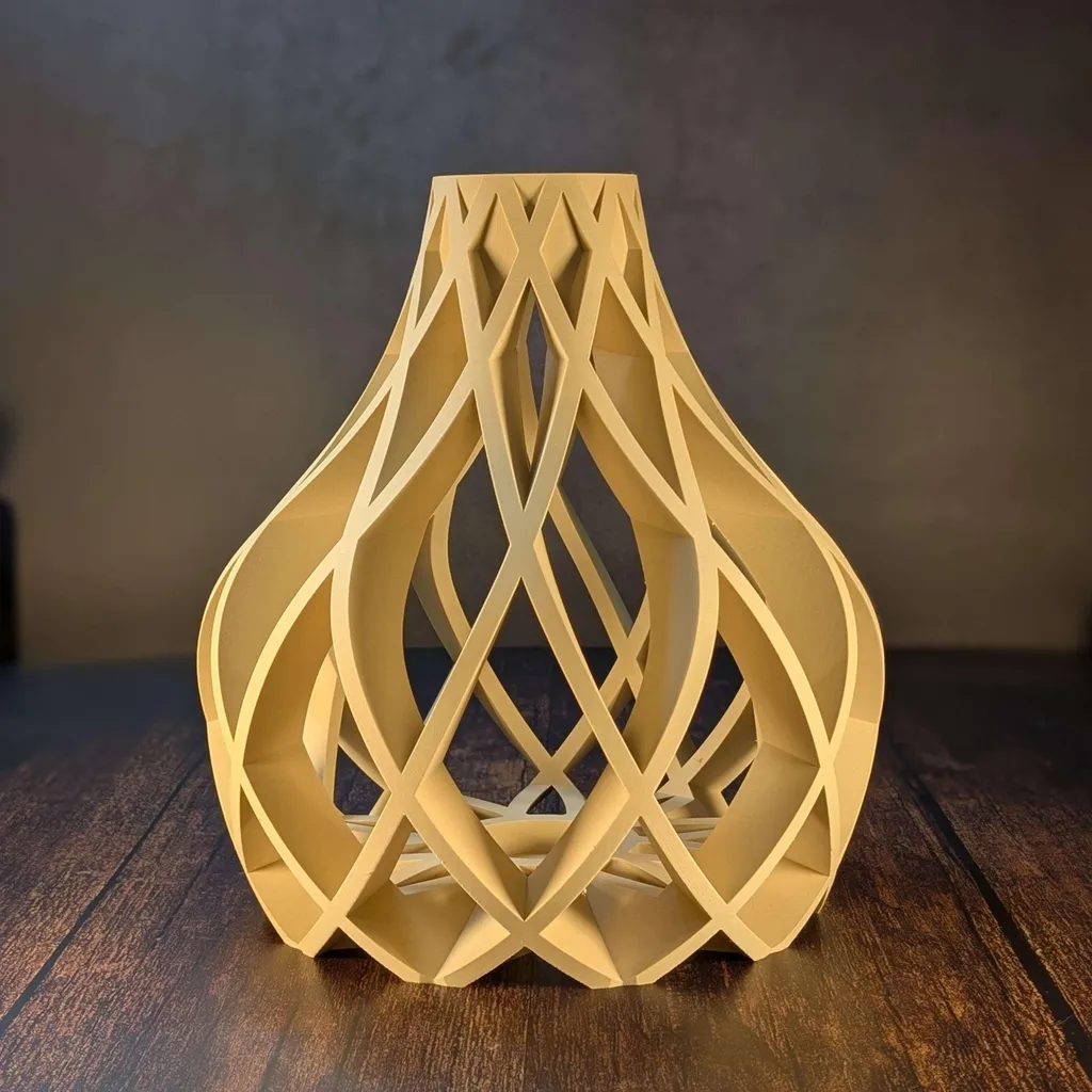 Vase Incassable Aspect Bois Vulkan - Déco Moderne pour Fleurs Séchées et 3D