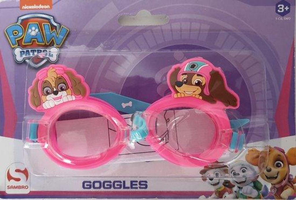Paw Patrol Taucherbrille Kinder - Rosa / Blau - Kunststoff - Einheitsgröße - Ab 3 Jahren - Schwimmbrille - Lichtwürfel